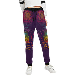 Hamsa Colorful Mandala Unisex All Over Print Sweatpants (Model L11)