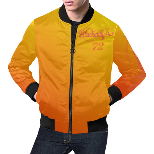 New Orange/Yellow By RW All Over Print Bomber Jacket for Men (Model H19)