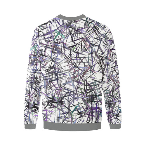 Arrows and Sticks Abstract Men's Oversized Fleece Crew Sweatshirt/Large Size(Model H18)