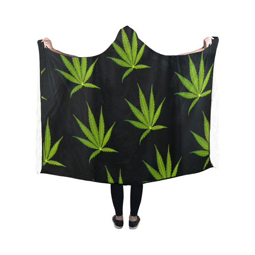 Leaf pattern by Martina Webster Hooded Blanket 50''x40''
