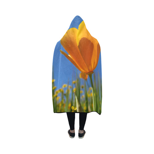 Poppy Field by Martina Webster Hooded Blanket 50''x40''