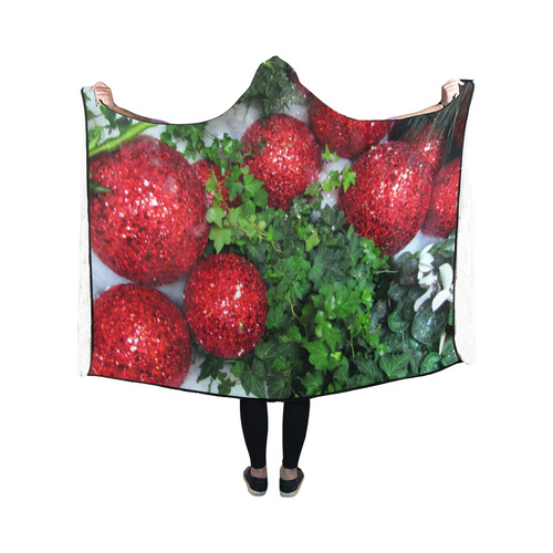 Christmas Ruby Red by Martina Webster Hooded Blanket 50''x40''