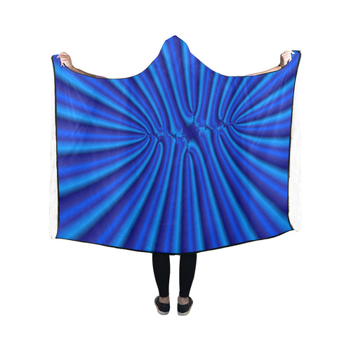 Blue Illusion by Martina Webster Hooded Blanket 50''x40''