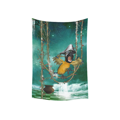 Funny pirate parrot Cotton Linen Wall Tapestry 40"x 60"