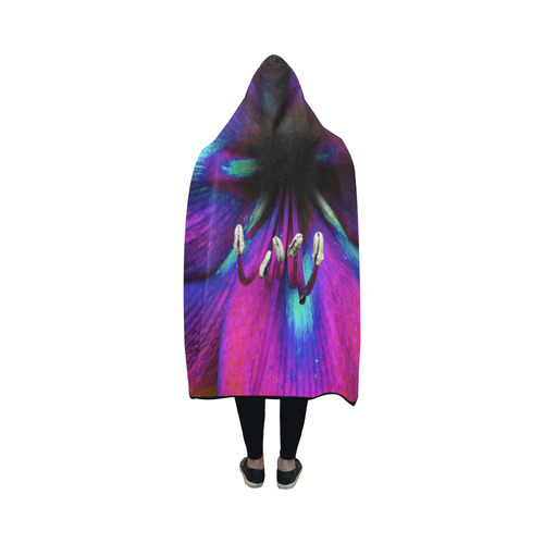 Neon Amaryllis by Martina Webster Hooded Blanket 50''x40''