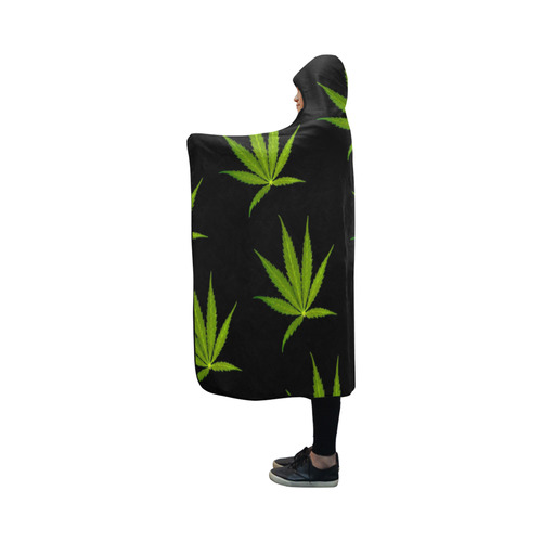 Leaf pattern by Martina Webster Hooded Blanket 50''x40''