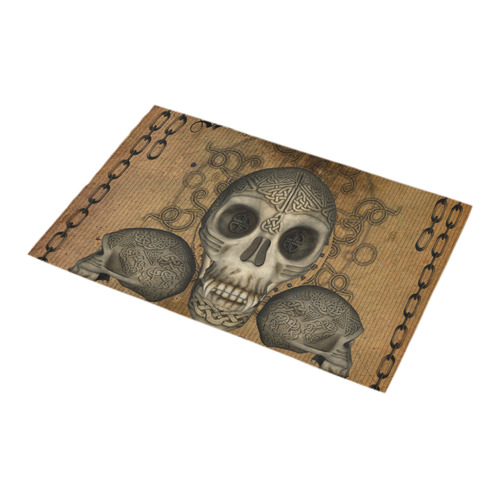Awesome skull with celtic knot Bath Rug 16''x 28''