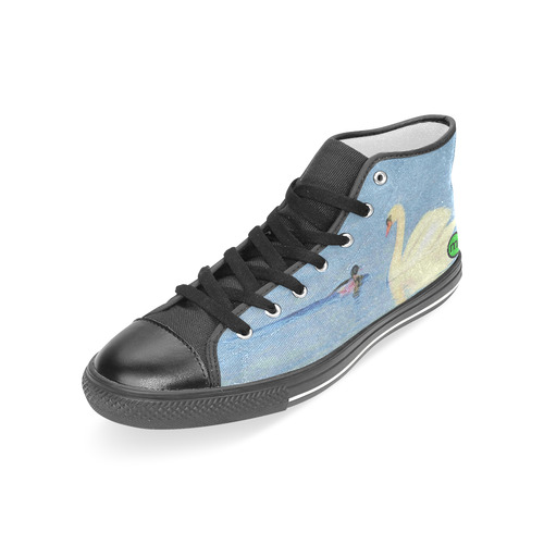 Swan Meets Duck. Inspired by the Magic Island of Gotland. Women's Classic High Top Canvas Shoes (Model 017)