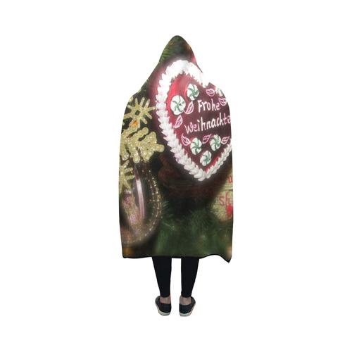 Xmas heart by Martina Webster Hooded Blanket 50''x40''