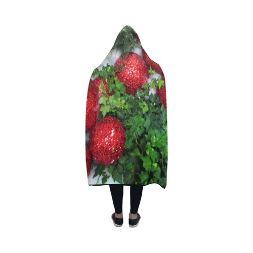 Christmas Ruby Red by Martina Webster Hooded Blanket 50''x40''