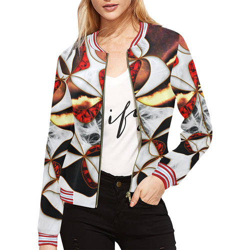 Mindworks Collage #4 All Over Print Bomber Jacket for Women (Model H21)