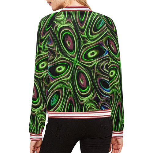 Peacock Strut III All Over Print Bomber Jacket for Women (Model H21)