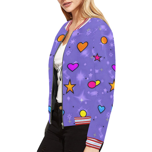 Abstract Popart by Nico Bielow All Over Print Bomber Jacket for Women (Model H21)