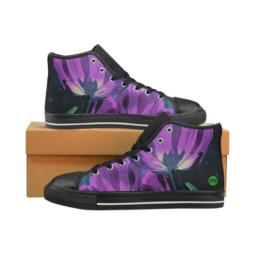 Sunny Lilac Tulips. Inspired by the Magic Island of Gotland. Women's Classic High Top Canvas Shoes (Model 017)