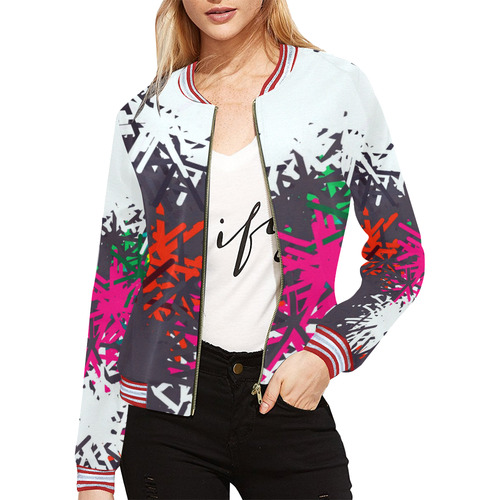 Abstract System by Artdream All Over Print Bomber Jacket for Women (Model H21)