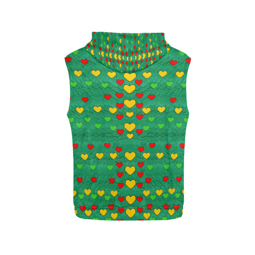 love is in all of us to give and show All Over Print Sleeveless Hoodie for Women (Model H15)
