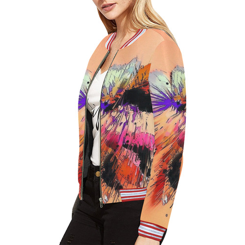 Abstract Popart by Nico Bielow All Over Print Bomber Jacket for Women (Model H21)