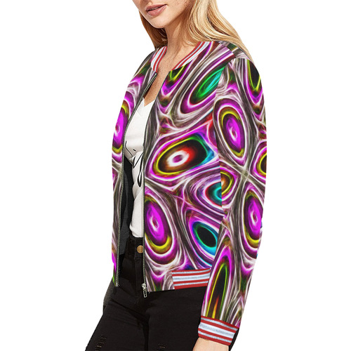 Peacock Strut I All Over Print Bomber Jacket for Women (Model H21)