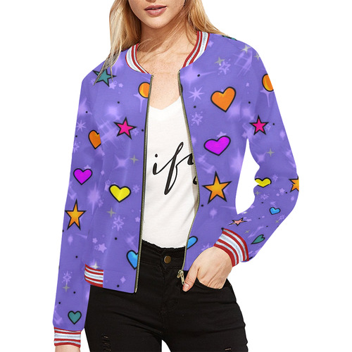 Abstract Popart by Nico Bielow All Over Print Bomber Jacket for Women (Model H21)