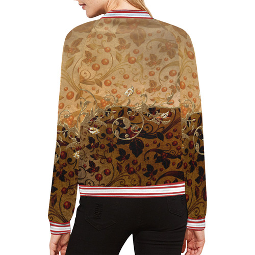 Wonderful decorative floral design All Over Print Bomber Jacket for Women (Model H21)