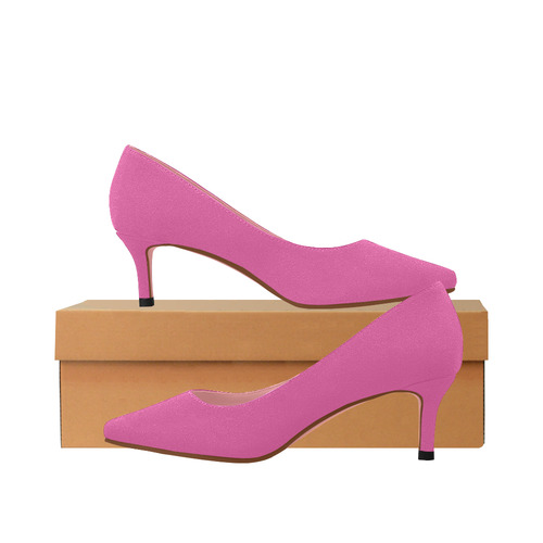 bright pink low heel shoes