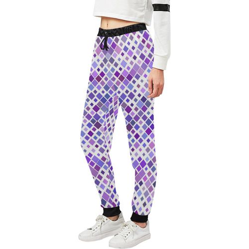 Purple Squared Unisex All Over Print Sweatpants (Model L11)