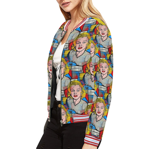 Movie Popart by Nico Bielow All Over Print Bomber Jacket for Women (Model H21)