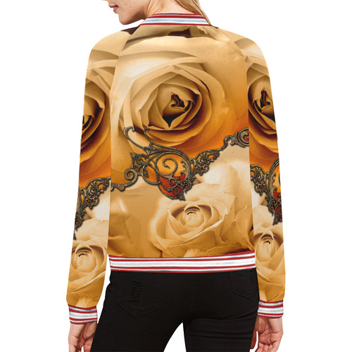 Vintage design, roses All Over Print Bomber Jacket for Women (Model H21)