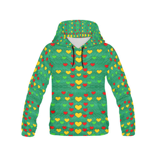 love is in all of us to give and show All Over Print Hoodie for Women (USA Size) (Model H13)