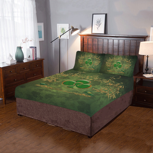 Happy st. patrick's day with clover 3-Piece Bedding Set