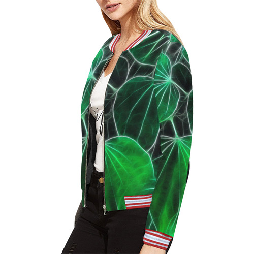 Foliage #9B All Over Print Bomber Jacket for Women (Model H21)