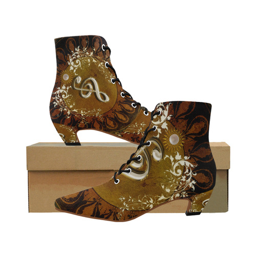 Music, decorative clef with floral elements