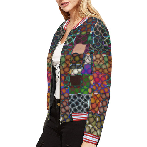 Blast-o-Blob #7A All Over Print Bomber Jacket for Women (Model H21)