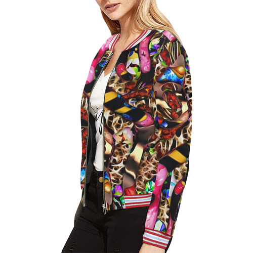 Mindworks Collage #2 All Over Print Bomber Jacket for Women (Model H21)