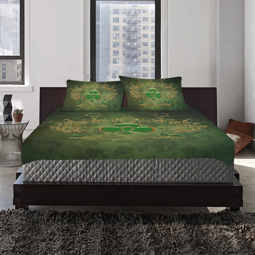 Happy st. patrick's day with clover 3-Piece Bedding Set