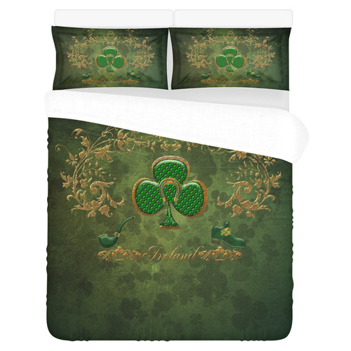 Happy st. patrick's day with clover 3-Piece Bedding Set