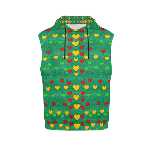 love is in all of us to give and show All Over Print Sleeveless Hoodie for Women (Model H15)