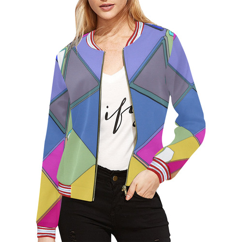 Abstract System by Artdream All Over Print Bomber Jacket for Women (Model H21)