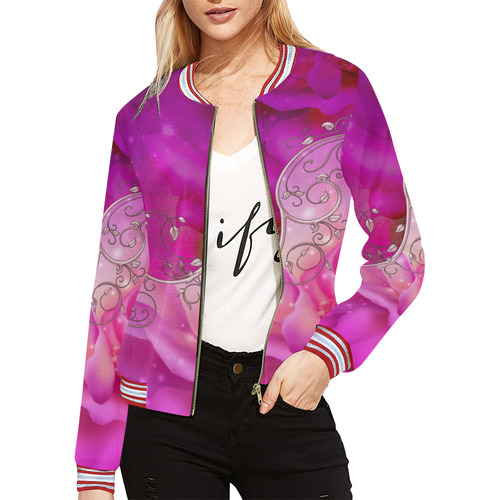 Wonderful floral design All Over Print Bomber Jacket for Women (Model H21)