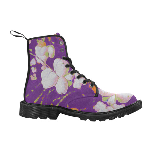 Snowberries. Inspired by the Magic Island of Gotland. Martin Boots for Women (Black) (Model 1203H)