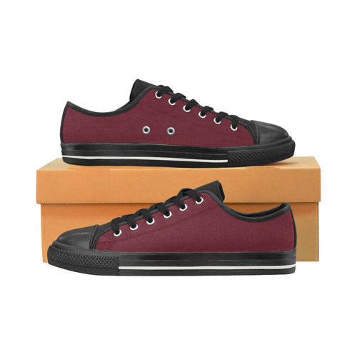 red wine Men's Classic Canvas Shoes (Model 018)