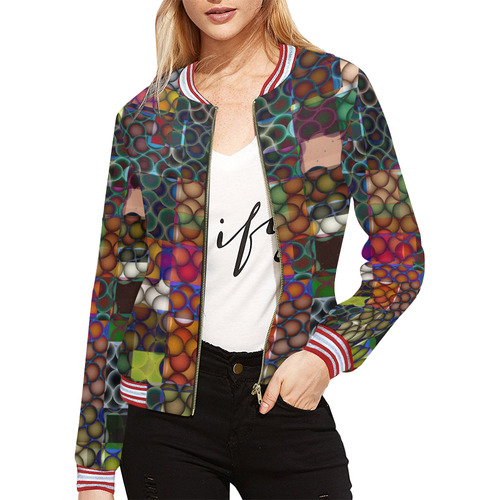 Blast-o-Blob #7A All Over Print Bomber Jacket for Women (Model H21)