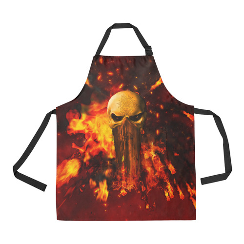 Amazing skull with fire All Over Print Apron