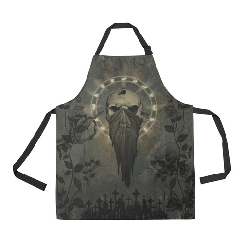 The creepy skull with spider All Over Print Apron