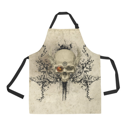 Amazing skull with wings,red eye All Over Print Apron