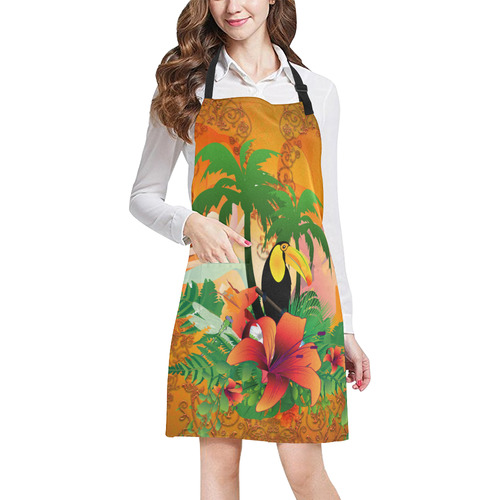 Funny toucan, tropical design All Over Print Apron