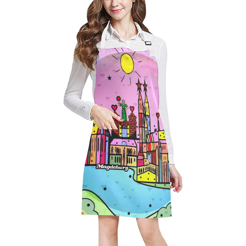 Magdeburg Popart by Nico Bielow All Over Print Apron