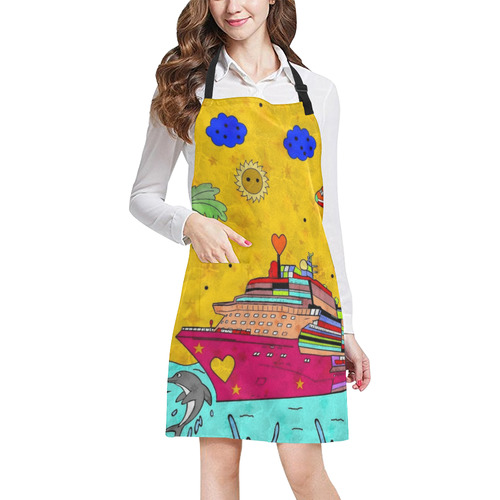 Ship  Popart by Nico Bielow All Over Print Apron