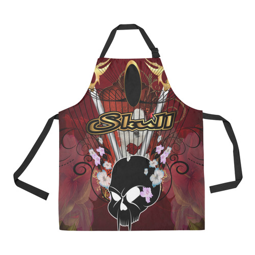 Awesome skull with swords All Over Print Apron
