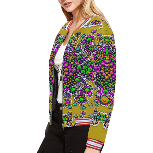 Peacock in peace All Over Print Bomber Jacket for Women (Model H21)
